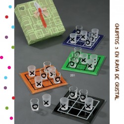 3 en Raya Chupitos Cristal