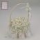 Cesta Alfiler Flor Organza Blanca (50 unidades)