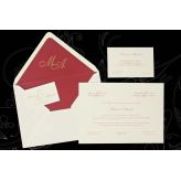Invitaci&oacute;n boda sobre granate